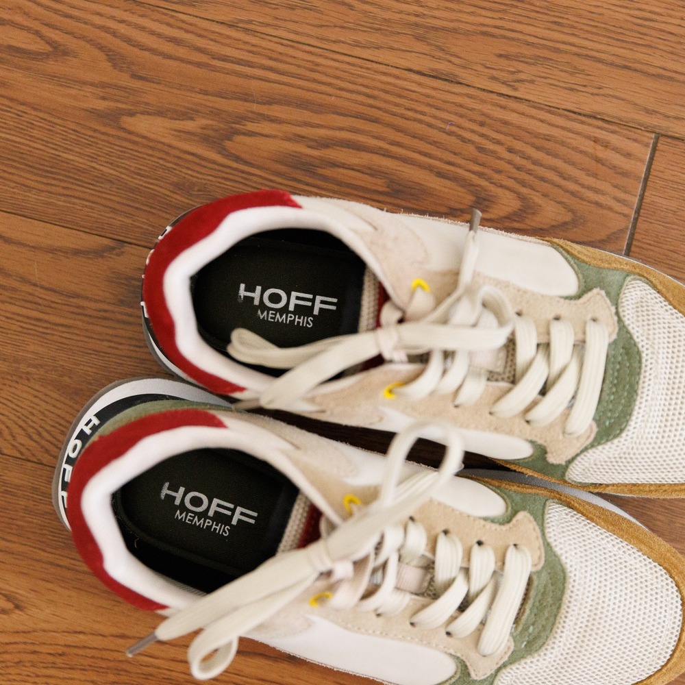 HOFF Memphis Sneakers Womens 7.5 Beige Green Mustard Colorblock Trainers - Picture 4 of 8